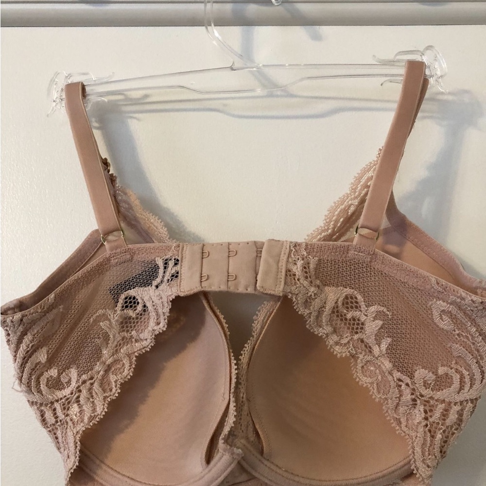Lightly Lined LaceTrimmed Mesh Bra in Tan - Picture 2 of 6
